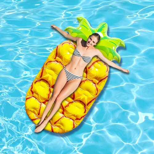 ACTOYS Colchoneta Piscina Adultos, Flotadores Piscina, 69 Pulgadas, Flotador Piscina, Colchoneta Piscina, Hinchables para Piscina, Colchon Piscina Hinchable, Flotador Piña, para Adultos y Niños (Piña)