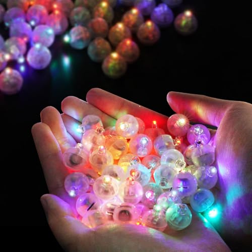 URAQT Balloon Lights Mini LED Lights, 100 PCS Individual Small Paper Lantern Light, Waterproof Tiny LED Light for Home Christmas Halloween Wedding Birthday Party Decoration (Colorful)