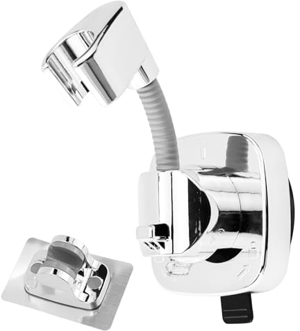 Supporto per soffione doccia girevole a 360° con ventosa, portata di 10 kg, montaggio in pochi secondi, supporto per doccia antiscivolo antiruggine, con 1 supporto per doccia
