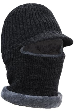 ZEMINRI Passamontagna Neri Termico Cappello Berretto Uomo Invernale Berretto Donna in Pile Foderato Sottocasco Passamontagna Moto Antivento Caldo Flessibile Scaldacollo Unisex per Sci Sport (Neri)