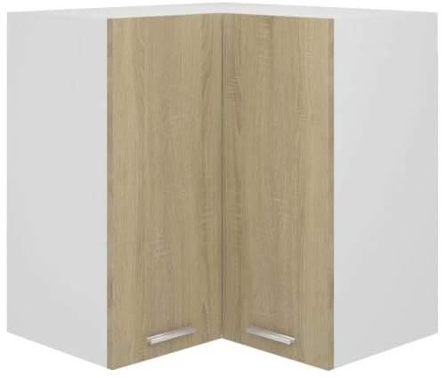 Helloshop26 Armoire d'angle Suspendue Design Fonctionnelle Rangement Cuisine 57 x 57 x 60 cm en Bois d'ingénierie chêne Sonoma 02_0047880