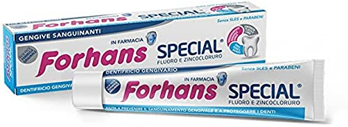Forhans Dentifricio Special, per Gengive con Zinco Cloruro, Infiammazioni Gengivali, Azione Antisettica, Antibatterica e Antinfiammatoria, Igiene Orale, Sane, Multicolore, 100 Millilitri