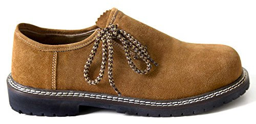 Almbock Trachtenschuhe Bavaria Rustica mittel-braun - Größe 40 41 42 43 44 45 46, rustikaler ausgefallener Trachten-Schuh, Spitze zu Lederhose