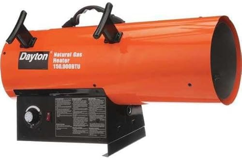 Dayton 150000 BtuH Torpedo Portable Gas Heater, NG, 3VE56