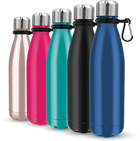 Insulated Water Bottle, Vacuum Stainless Steel & Vacuum Flask Comes with a Cleaning Brush -500ml Stainless Steel Vacuum Bottle, Double Wall Design, Standard Mouth, for Outdoor Sports