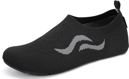 SAGUARO Zapatillas de Estar por Casa Hombre Mujer Zapatos de Casa Ligero Comodas Pantuflas Flexible Antideslizante, Negro 44/45 EU