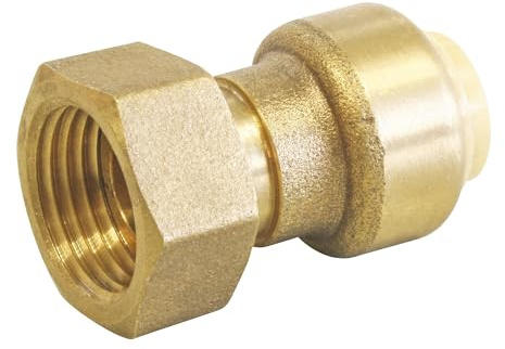 SOMATHERM FOR YOU, Raccord laiton à clipser pour tubes cuivre, PER, multicouche Ø12 mm, écrou tournant 15/21, montage instantané, étanche, démontable, pour plomberie et chauffage