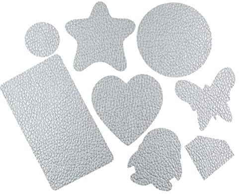 8 Pieces of Self-Adhesive Leather Repair Patches Tape Stickers for Sofas, Bags,Furniture,Car Seats,Waterproof and wear-Resistant (Silver)
