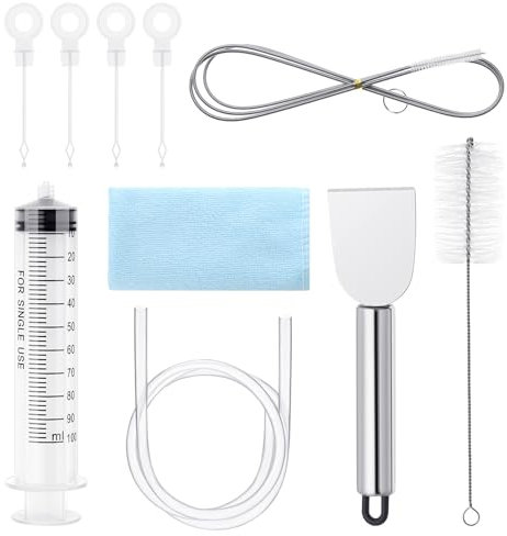 Kit di Pulizia del Foro di Scarico del Frigorifero, 10 Pezzi Accessori Pulizia con un Asciugamano, Set di Attrezzi per la Pulizia del Frigorifero, Strumento di Rimozione del Frigorifero per la Cucina