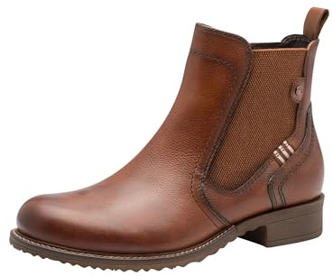 Tamaris Bottines Chelsea pour femme 1-25821-45 - En cuir cognac - Taille 41 EU, Cuir de cognac., 41 EU