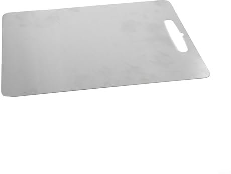 Planche à découper multifonction en acier inoxydable, parfaite pour hacher la viande, les légumes et les tâches de cuisson (29 x 20 cm)