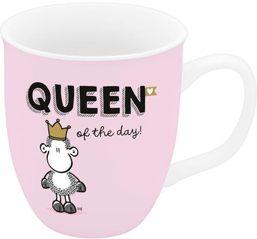 Sheepworld Queen of the day 74726 Tasse à expresso avec inscription en allemand en porcelaine 10 cl Cadeau pour vous, petite amie, sœur, collègue