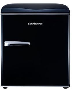 Corberó – Frigorífico Retro Estático | CFGMB45RN | 51x44x47 cm | Capacidad 45L | 39 dB | Luz Interior | Patas Niveladoras | Bajo Consumo | Color Negro