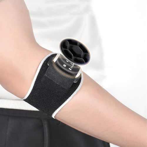HEUIOP 2 Pcs Tennis Elbow Support for Men Women Golfers Elbow Support Adjustable Tennis Golfers Brace with Compression Pad Forearm Epicondylitis Clasp and Pain Relief (Black)
