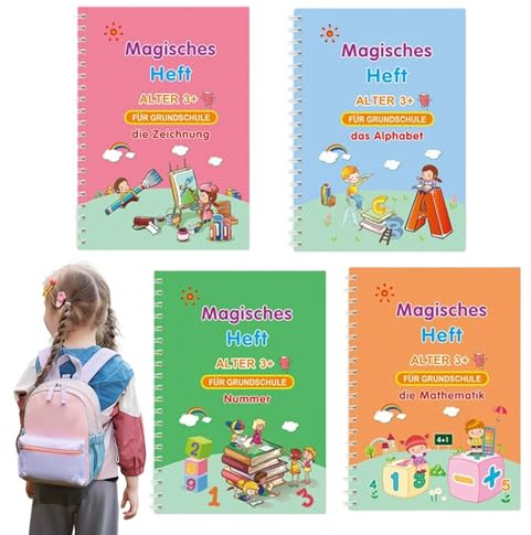 Esercizi di Scrittura con Solchi | Quaderni Riutilizzabili Con Scanalature Per Imparare A Scrivere - Eserciziario con Pagine a Solchi,per Imparare a Scrivere Bambini in Età Prescolare