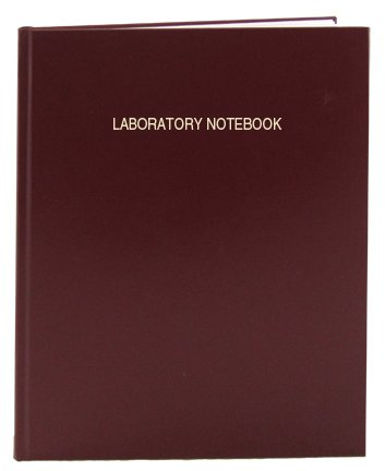BookFactory Laboratoriebok – 48 sidor (0,6 cm rutnätsformat), 22,5 x 28,5 cm, lock, hardbound styv labbanteckningsbok sydd