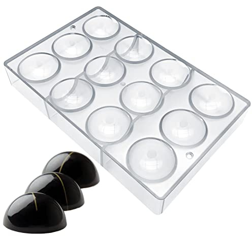 Large Half Ball Chocolate Mold Ball Polycarbonate Mould Chocolate Semi Sphere Mold Tray (Middle 2inch)