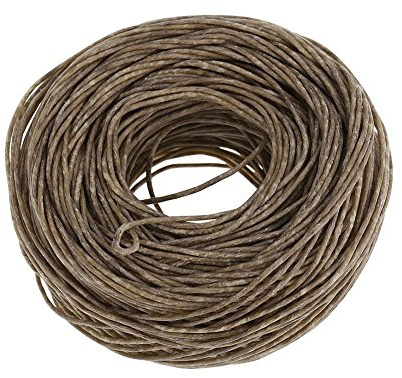 200ft Stoppino Canapa Biologico Candela Stoppin con Rivestimento Naturale Cera D'api Greggi per Lampada a Olio fai da te (Dark)