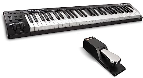 M-Audio Keystation 61MK3 + SP-2 - MIDI Keyboard Controller mit 61 Tasten, zuweisbaren Reglern, Pitch/ Modulation Rädern + Universal Sustain Pedal mit Piano Style Action