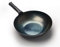 ZhenSanHuan Handgehämmerter Eisen-Wok mit flachem Boden, induktionsgeeignet, 32 cm im Durchmesser, Eisengriffstange ohne Haltegriff