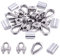 Swpeet 24Pcs M8 (5/16) Wire Rope Accessory Set, Included M8 Wire Rope Cable Clip Clamp, M8 Stainless Steel Thimble, 4mm Aluminum Crimping Loop Sleeve Perfect for 1/8 inch Wire Rope Cable (M8)