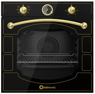 SOLTHERMIC NBE6RBL HORNO ELECTRICO MULTIFUNCION ESTILO RUSTICO NEGRO CON MANDOS DORADOS/CAPACIDAD 80 L. / POTENCIA 2375 W/FUNCION TURBO