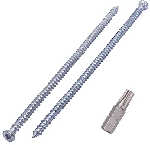 SKIR'CO (35 piezas) Tornillos de hormigón chapados en zinc de 7,5 x 212 mm, cabeza avellanada, tornillos de mampostería