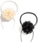 Hifot 2 Stücke Halsband Blumen Choker Halskette Damen Mädchen, Beige Schwarze Halskette Verstellbare Seide Blumen Halskette für Frauen Mädchen Braut Hochzeit Party Geburtstag