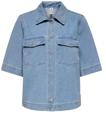 ONLY damjeansskjorta ONLBELLE jeansskjorta, Ljusblå denim, S