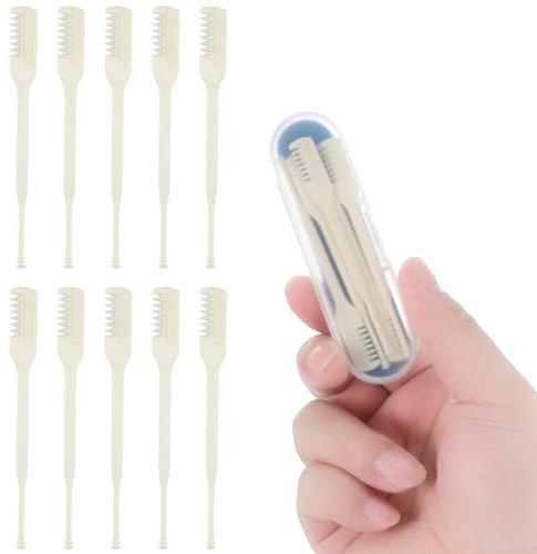 MBAIYO 10 Pack Manual Nose Hair Trimmer, 360° Rotating Nasal Hair Cutter with Ear Picker for Women Men Double Sided Nose Hairs Remover Tool