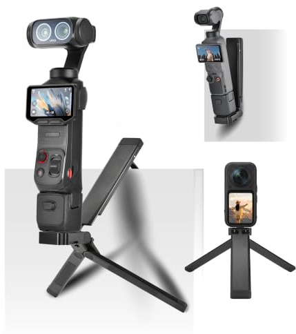 Magnetisk ministativhållare för Insta360 X5 X4, GoPro 13 12 11 Max 2, flexibelt skrivbordsstativ för DJI Action 5 Pro Osmo 360, tillbehör, selfiepinnehandtag i metall med 1/4 | Metallstativ för DJI Pocket 4 3, flexibelt skrivbordsstativ för GoPro-tillbehör, selfiepinne-handtag med 1/4 gänga