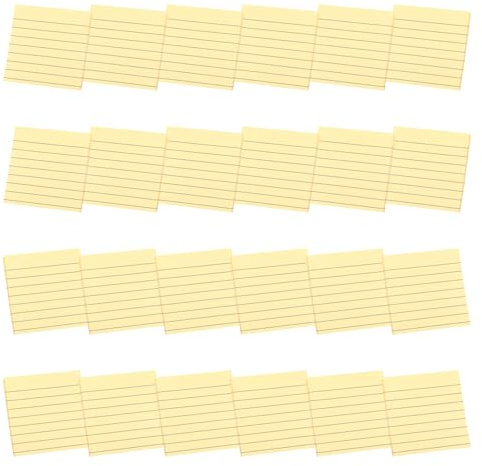 24 pezzi a righe Post Stickies Blocco note di carta da lettere colorata a righe, per scrivere posta a righe