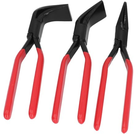 Tomantery Pinze per Piegare i Metalli Aggraffatrici Manuali Premium per Appiattire Lamiere per Veicoli e Aree Ristrette 3 Pezzi e Rosso