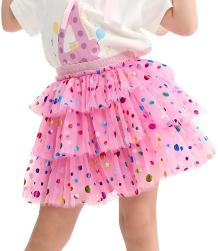 Miipat Falda Tutu para Niñas, 3 Capas Tul con Forro la Princesa Faldas de Tutú Arcoíris Corta con Cintura Elástica para Fiesta de Cumpleaños Danza