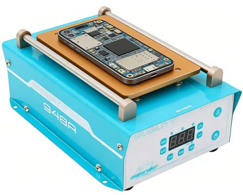 Värmeplatta mobiltelefon reparation för max. 7 tums LCD-skärmseparator med inbyggt PTC-värmeelement 230 V värmeplatta surfplatta smartphone pekskärm separera 0–140 °C ± 5 °C temperatur justerbar