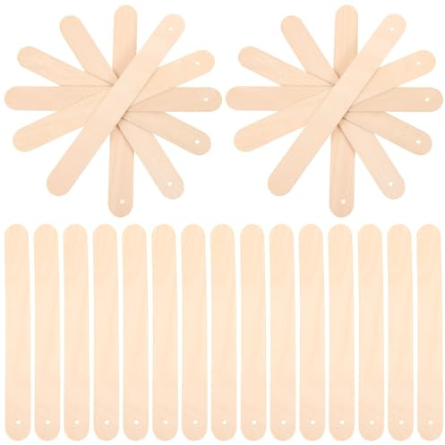 OSALADI Palitos de Madera para Helados 150x18 Mm 50 Unidades Palos Anchos para Manualidades Bricolaje y Cocina Herramientas para Moldes de Paletas de Hielo