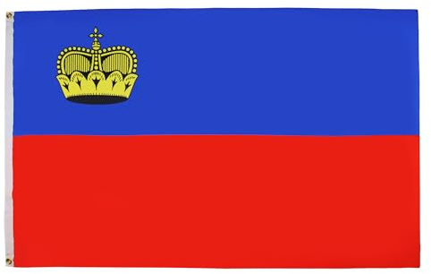 AZ FLAG - Drapeau Liechtenstein - 150x90 cm - Drapeau Liechtensteinois 100% Polyester Avec Oeillets Métalliques Intégrés - Pavillon 110 g