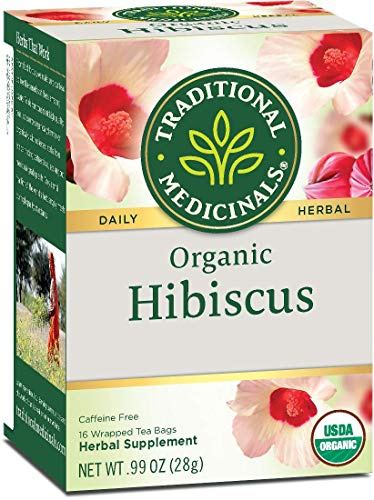 Traditional Medicinals Organic Hibiscus Herbal Tea, Supports Heart Health, (Pack of 1) - 16 Tea Bags