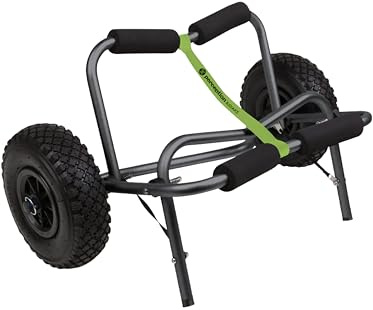 Perception Kayaks Large Kayak Cart with Foam Wheels - for use on Sand/Pavement, Black