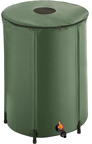 tectake® Récupérateur Eau de Pluie Pliable Réservoir d'eau Cuve Eau de Pluie Filtre en Filet Inoxydable Résistant aux Intempéries pour Arrosage Jardin Potager Plantes Arrosage Gazon - 250 litres