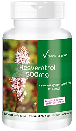 Resveratrol 500mg - 90 Kapseln aus Knöterich-Extrakt, hochdosiert, vegan | Vitamintrend®