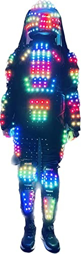 Earthradius Multi-Coloured Robot Stilts Walker Costume Led Robot Clothing for Bar, Nightclub,Halloween (L)