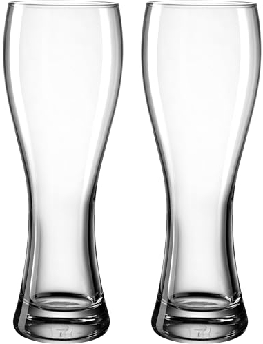 LEONARDO Maxima Weizenbiergläser 2er Set - Weissbiergläser, hochwertig verarbeitet - Inhalt 500 ml - Spülmaschinengeeignet - 2 Weizengläser transparent