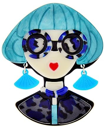 YAHOYA Acrilico Grande Cappello Elegante Signora Spille per Le Donne 2 Colori Ragazza Moderna Figura Partito Ufficio Spilla Spilla Regali Accessori Vintage