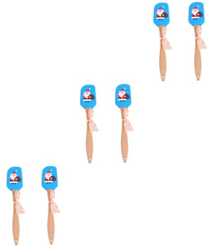 ibasenice 6 Stk Schaber Zuckerguss-spatel Vereisungsstreuer Weihnachtsküche Geschenk Silikonwender Weihnachtsplätzchenspatel Spachtel Löffel Einen Kuchen Backen Lebensmittelqualität Hölzern