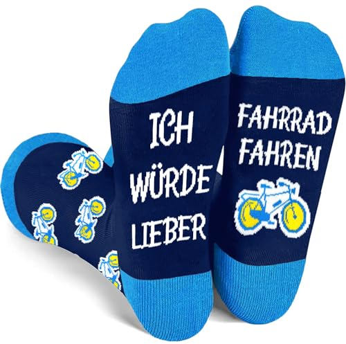 Lustige Geschenke für Fahrradfahrer Männer ICH WÜRDE LIEBER FAHRRADFAHREN Socken Geschenk für Fahrradliebhaber Socken Weihnachtsgeschenke für Männer Teenager Jungs zum Geburtstag zur Weihnachten 43-46