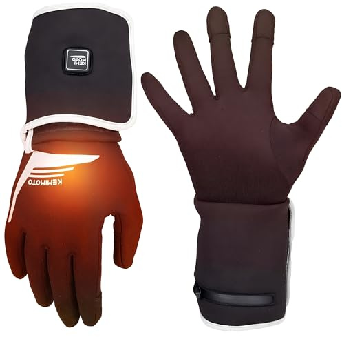 KEMIMOTO Guantes Calefactables, 2025 Mejorados Guantes Interiores Invierno cálidos y Finos, Guantes Eléctricos Trabajo Calefactables para Hombre y Mujer, Bicicleta, Esquí