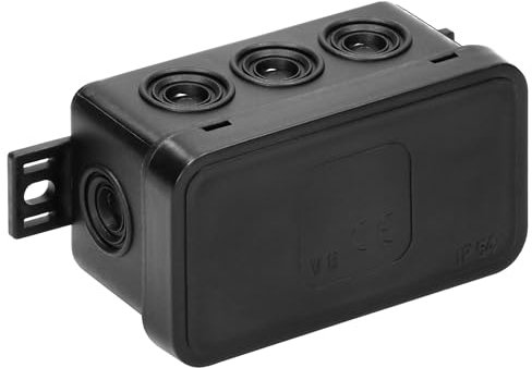 Miratic Boite de Derivation Etanche Exterieur IP54 avec 8 presse-étoupes en caoutchouc Boite de Derivation Encastrable et En Saillie Haute Qualité et Résistance aux Intempéries (noir)