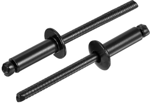 sourcing map 25Pcs 3/16x1/2 304 Stainless Steel Dome-Head Blind Rivets, Open-End Type Blind Rivets for DIY, Sheet Metal, Automotive Repairs, Furniture, Boat, and Duct Work (Black)