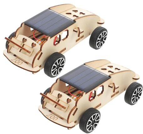 ifundom 2 Pièces Modèles De Voitures Solaires en Bois pour Construire Un Kit De Moteur De Voiture Solaire Projets D'expérimentation Scientifique Électrique Kits Scientifiques Éducatifs
